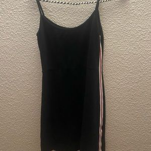 BLACK BRANDY DRESS WITH RED/WHITE STRIPE ON SIDES